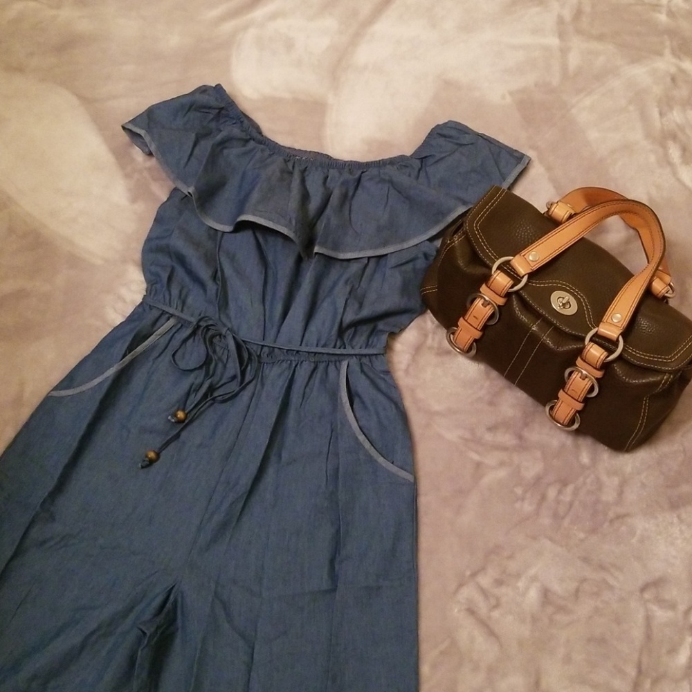 Wrapper and Coach purse